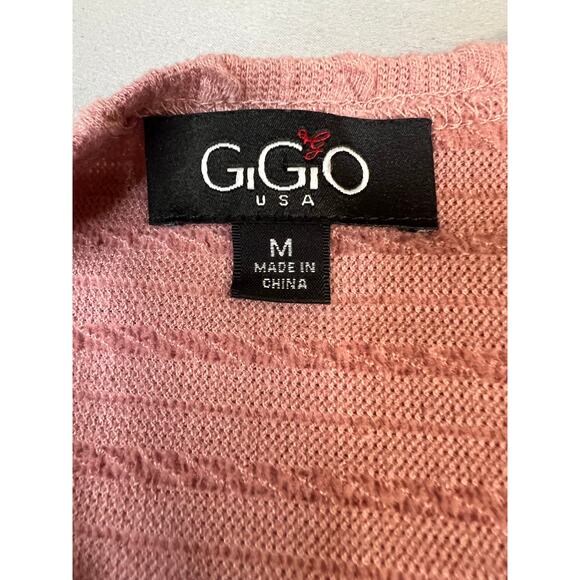 GiGio USA Women’s Textured Pink Mauve Knit Babydoll Top Size M - Picture 2 of 6